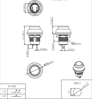 TOOWEI Interruptor de Botón Pulsador Impermeable IP67 de 12 mm con Terminal de Soldadura para Panel de Control Marino