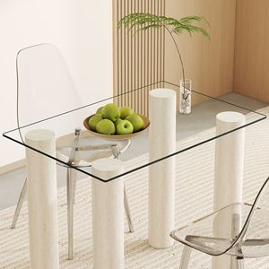 Affichage de table transparent résistant à la chaleur en verre trempé rectangulaire DB 24*36 pouces pour la cuisine et diverses occasions - Product Image 1