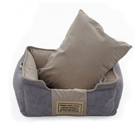 Cama de Lujo Personalizada para Perros con Patrón Sólido, Ecológica, Antideslizante, de Tela Suave, Colchón Jumbo Tipo Sofá, Empacada en Caja, Portátil, para Todas las Estaciones