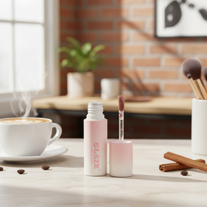 Korean Black Rouge GZ07 Lip Glaze <b>Chewy</b> Lip Tint Gloss with Moisturizing Effect Cinnamon Latte Color - Product Image 3