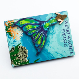Imán de Refrigerador de Madera Ecológico Personalizable de 2 Capas con Diseño Art Deco de Playa Tropical para Graduación - Product Image 3