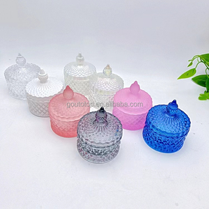 Contenitori Moderni e Colorati in Oro Rosa all'Ingrosso, Barattoli e Bottiglie in Vetro per Candele con Coperchio in Terracotta per la Fabbricazione di Candele - Product Image 5