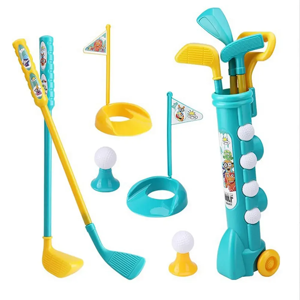 New Criança Golf Set Crianças Jogos de esportes ao ar livre Brinquedos Plástico Mini Golf Club Set Prática Bolas Indoor Exercício Jogo Golf Set