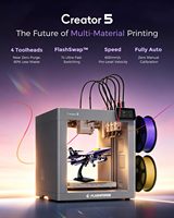 Stampante 3D FDM Flashforge Creator 5 Multicolore con Quattro Testine, Nessun Rifiuto di Materiale, Livellamento Automatico, Stampa Rapida