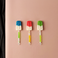 IJsjesvormige harde lolly's, tweekleurig ijsdesign, fruit smaak, zoete suiker, bulkverpakking, kinder snoepjes, nieuwigheidssnoep