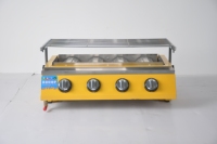 Barbecue commercial à gaz en acier inoxydable 4 brûleurs encastrable, vente chaude