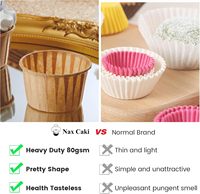 Gobelets à jante roulée doublures de cupcakes marron naturel blanc taille standard papier parchemin tasse de cuisson emballages sulfurisés porte-cupcakes