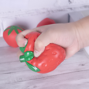 Tùy chỉnh thiết kế PU bọt trái cây Squishy căng thẳng Đồ chơi dâu tây hình dạng PU chống căng thẳng bóng - Product Image 6