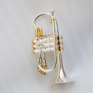 Cornets soprano professionnels haut de gamme en cuivre plaqué argent et plaqué or, avec corps en laiton, pistons en cupronickel et pistons en acier inoxydable. - Product Image 1
