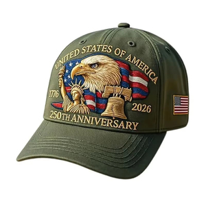 Casquette de baseball américaine rétro brodée, effet délavé, ajustable, avec motif Aigle <span class=keywords><strong>chauve</strong></span> patriotique, <span class=keywords><strong>pour</strong></span> le 250e anniversaire des États-Unis - Product Image 6