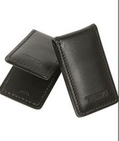Porte-cartes unisexe vintage en cuir PU, mince, avec pince à billets métallique durable et portable, motif rayé, mini-clip