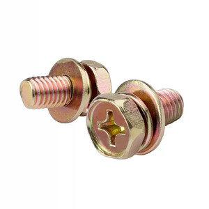 Farbiger Zink Außenschrauben Sechseck-Überzug mit drei Kombinationen Schraube mit Federschließer und Flächenschließer Kombinationsschraube M4-M8 - Product Image 4
