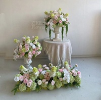 Boule de fleurs artificielle Anthurium rose vert naturel sauvage, centre de table fait main, arrangement floral pour mariage et allée centrale