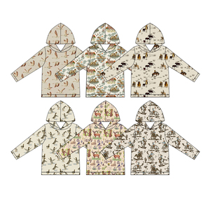 Vêtements d'automne pour bébés garçons et tout-petits : Combinaisons à capuche et hauts personnalisés, style cowboy du Sud-Ouest, vente en gros, collection Brothers - Product Image 4