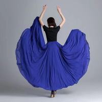 Jupe de danse du ventre décontractée pour femmes, style pendule à 720 degrés, couleur unie, gitane, vêtements de pratique pour danser