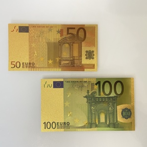 Billet de banque personnalisé en feuille d'or 24 carats de 100 <span class=keywords><strong>euros</strong></span>, ensemble de 7 pièces pour collection, souvenir, billet de banque en feuille d'or euro - Product Image 5