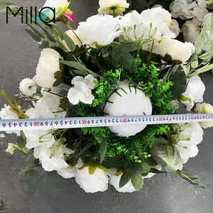 Boules de fleurs blanches pièce maîtresse lieu de mariage allée décor centre commercial fenêtre salle d'exposition affichage fleurs en soie - Product Image 6