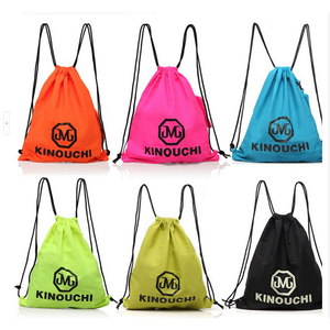 Mochila Promocional Resistente de Poliéster Liso con Cordón Ajustable - Product Image 1