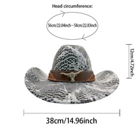 Chapeaux de cowboy personnalisés en gros à imprimé serpent, chapeaux de fête Longhorn Country Rodeo pour adultes