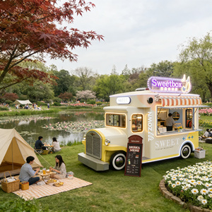 Hand‑Propelled Vintage Food Cart Simple Structure Concession Cart for Community Fair and Rural Markets - Product Image 1