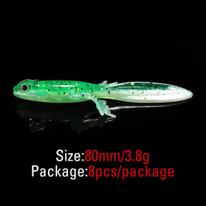 8 pièces/sac, leurres souples artificiels en PVC de 80 mm, 3,8 g, en forme de lézard, pour la pêche en rivière, lac ou ruisseau, sans hameçons - Product Image 2