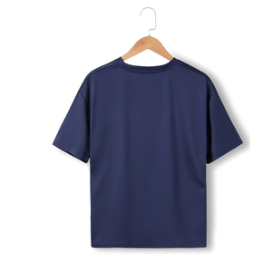 2023 nuevo diseño de Camiseta de punto informal para mujer transpirable 100% algodón suave malla Lisa logotipo personalizado estampado de moda patrón sólido - Product Image 2