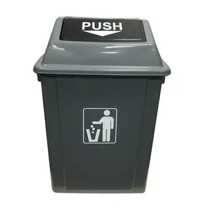 定制标志印刷踏板灰色厨房垃圾桶 50l 用于带盖的废物分拣