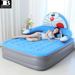 Colchón Inflable con Diseño de <span class=keywords><strong>Doraemon</strong></span> Azul, con Respaldo de Dibujos Animados, Tamaño Queen, para Camping - Product Image 2