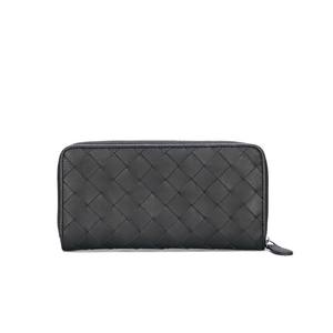 Cartera de Cuero Genuino para Hombre con Cierre Completo, Textura de Diamante Tejida a Mano, Bajo MOQ, Minoristas Globales Aman la Flexibilidad, Directo de Fábrica - Product Image 1