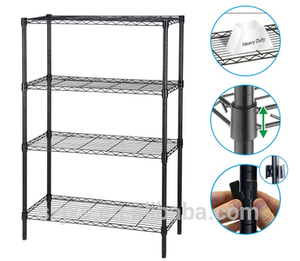 4-Layer Heavy Duty <span class=keywords><strong>DIY</strong></span> Storage Wire Shelf Industrial <span class=keywords><strong>Rack</strong></span> Chrome Plating Revestimento Em Pó Personalizado OEM Factory <span class=keywords><strong>Rack</strong></span> Storage - Product Image 3