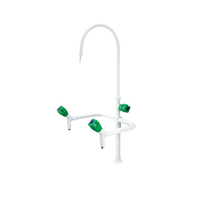 Robinet de laboratoire 3 voies en alliage poli, design minimaliste, à suspendre, pour mobilier de laboratoire chimique scolaire