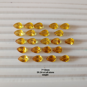 พลอยแซฟไฟร์สีเหลืองคุณภาพสูงที่เพาะเลี้ยงในห้องปฏิบัติการ รูปทรงหลากหลาย ตัดตามสั่ง ความใสสูง สำหรับทำเครื่องประดับ งานฝีมือ - Product Image 3