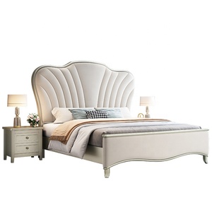 Простая конструкция, деревянная каркасная дешевая деревянная кровать, Современная двуспальная кровать, Роскошная мягкая кровать с хранением - Product Image 6