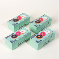 Boîte à donuts rectangulaire en carton ondulé avec logo personnalisé, matériaux recyclés biodégradables, doublure en éponge gaufrée