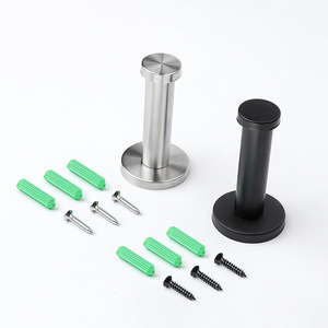 Kinnet Stainless Steel <b>Coat</b> Hook Wall-mounted Black Cylindrical Towel Hook Minimalist Design Anti-Corrosion <b>Robe</b> Hooks - Product Image 2