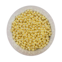 Vente directe d'usine 500 g/sac ABS couleur or rond avec trou droit perles de perles ABS pour la fabrication de sacs à bricoler soi-même de bijoux