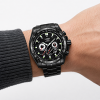 Reloj Mecánico Automático Multifuncional de Lujo, con Manecillas Luminosas de Acero Inoxidable, Resistente al Agua 30M