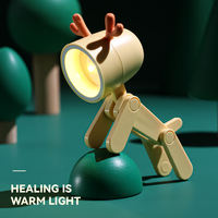 Veilleuse douce et chaude pour enfants, lampe de chevet pour chambre d'enfant, mini lampe de table LED pour chambre de bébé, veilleuse en forme de chien ou de cerf