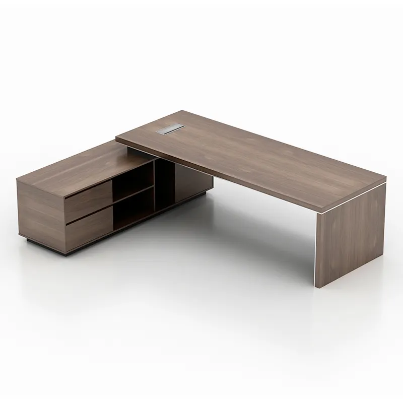 Nuevos muebles de oficina modernos Últimos diseños de mesa de escritorio de oficina CEO Executive Desk Manager Mesa de MDF en forma de L