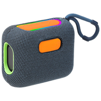 VIBEPULSE Mini Bass Beast- Speaker BT Portabel dengan Bass Dalam 5W, Pertunjukan Cahaya RGB, Waktu Putar 12 Jam, Pengisian Daya USB DC untuk Pesta dan Luar Ruangan