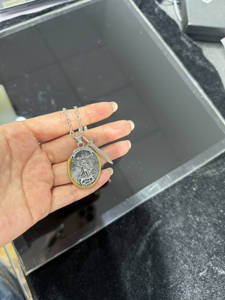 Collana Vintage Spagnola <span class=keywords><strong>SAN</strong></span> MIGUEL in Lega C177 con Spada e Croce, Scudo Sacro di Protezione, Ali d'Angelo, Stile Catena per Maglione - Product Image 6