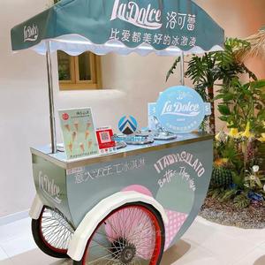 Carrello Commerciale per Gelati in Acciaio Inossidabile - Certificato CE, a 2 Ruote, Compatibile con Acqua, per Servire Frutta, Noci, Latte - Vendita Diretta per Ristoranti - Product Image 4