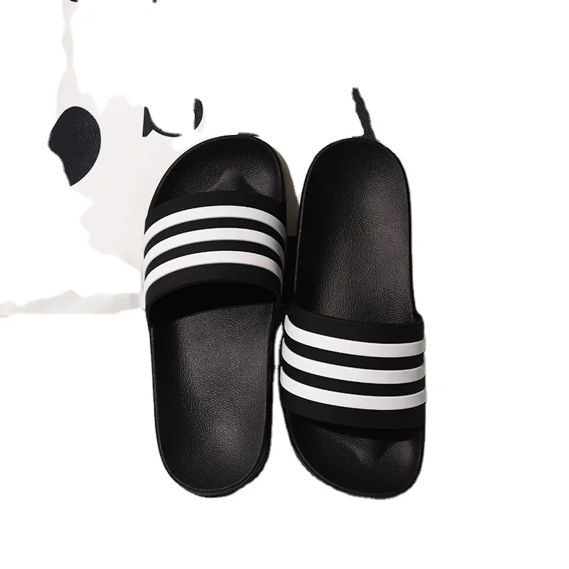 Custom Printing Logo Pattern Unisex Black Plain Men's Eva Pvc Sandals Slides Slippers