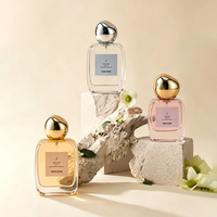 Flacon de parfum en verre à sertir personnalisé 30/50/100 ml, design unique, couvercle en bois doré/argenté, flacon vide pour parfum/fragrance avec boîte personnalisée