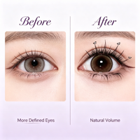 Cils en grappe autocollants à presser, longue tenue, application rapide, légers, pour maquillage des yeux