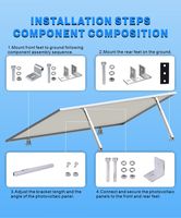 Kit de support solaire réglable en aluminium pour panneaux solaires, fixation sur toiture en tôle ondulée