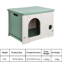 Moderne kattenkast van kunststof, luxe, volledig omringend huisdierverblijf, universele schuilplaats, geïsoleerd tegen wind en regen, voor buitengebruik