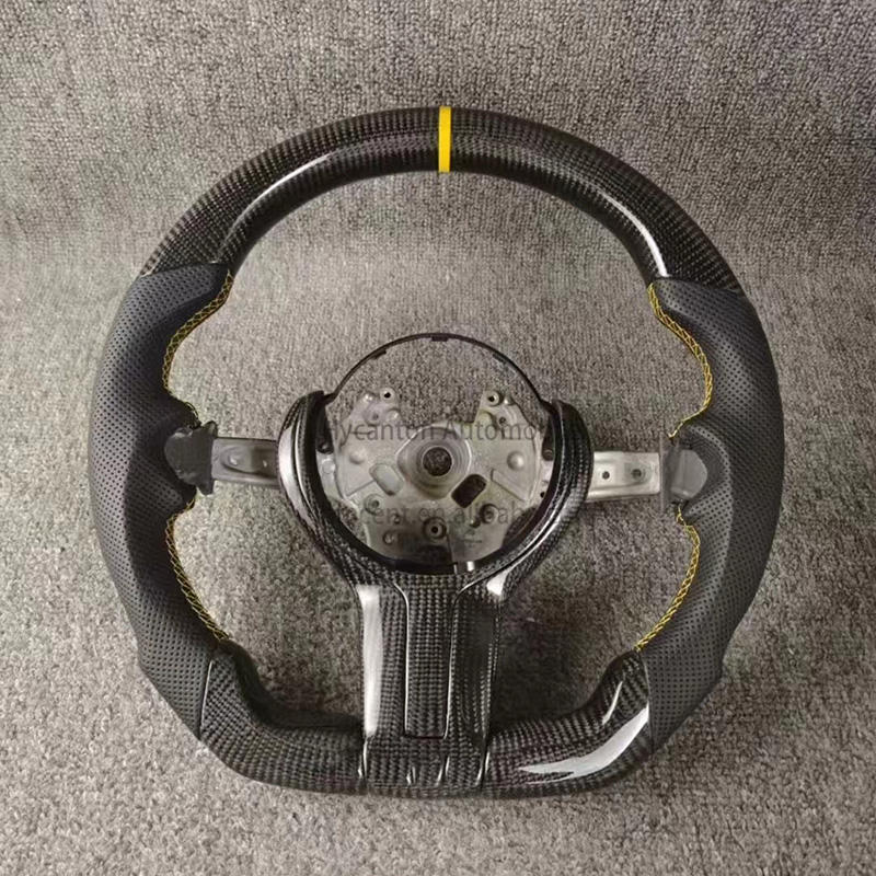 Carbon fiber+leather+yellow stitching+return label