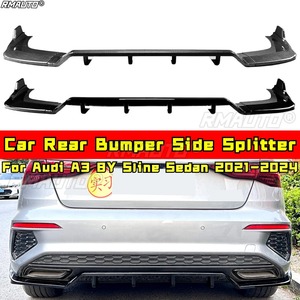 สปลิตเตอร์กันชนหลัง ดิฟฟิวเซอร์กันชนหลัง ฝาครอบป้องกันสำหรับ Audi A3 8Y Sline Sedan 2021-2024 อุปกรณ์ตกแต่งรถยนต์ - Product Image 1