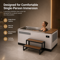 Baignoire d'immersion froide en acier inoxydable sur mesure avec refroidisseur intégré pour athlètes